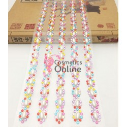 Strasuri din acril pentru make-up, par sau corp cu adeziv SGS020EE Color de 2-8mm 792 buc cu perle